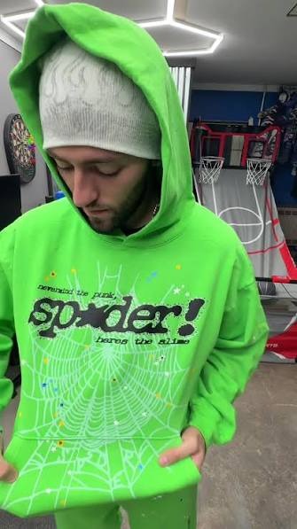 slime green spider hoodie