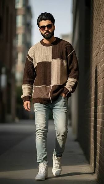 solid drop shoulder sweater