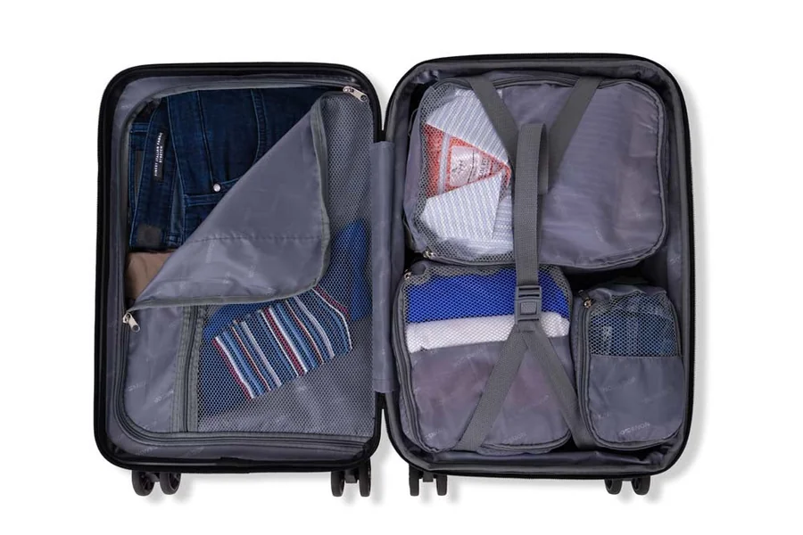 skyline hardside large checked spinner suitcase